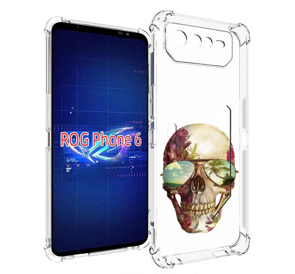 

Чехол MyPads Череп с очками для Asus ROG Phone 6, Прозрачный, Tocco