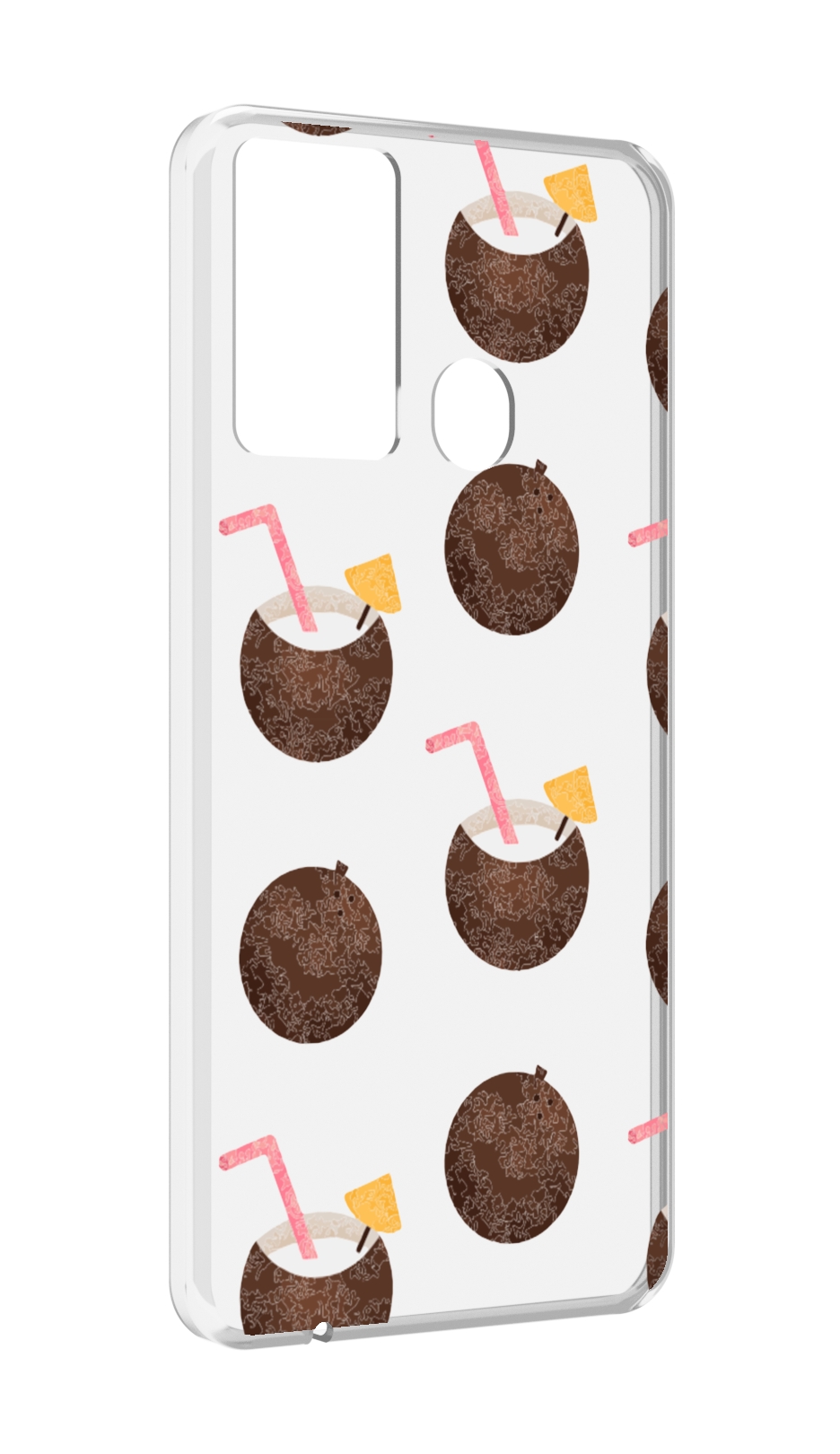 

Чехол MyPads кокосики для Itel P37/Itel Vision 2S, Прозрачный, Tocco