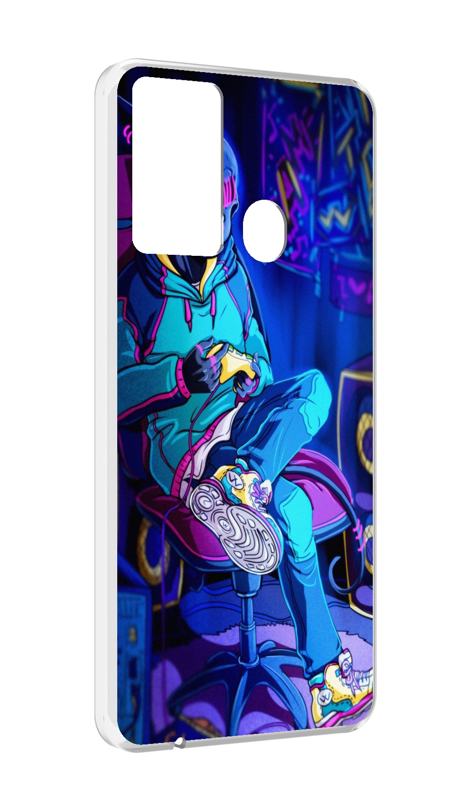 

Чехол MyPads киберпанк игрок для Itel P37/Itel Vision 2S, Прозрачный, Tocco