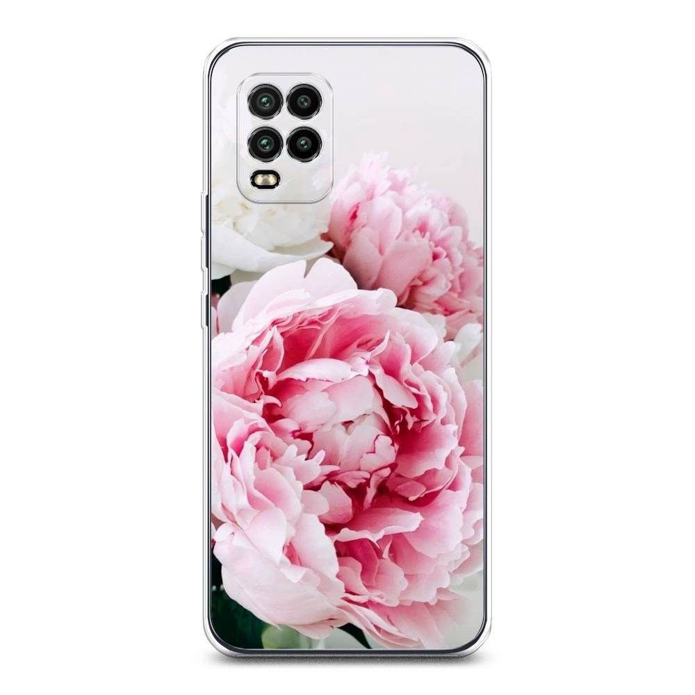 

Чехол на Xiaomi Mi 10 Lite "Розовые и белые пионы", Розовый;белый, 38550-2
