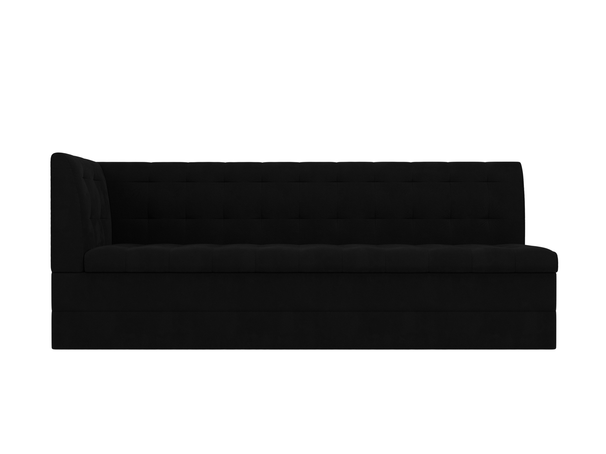 

Кухонный угловой диван 4Home Бриз, 181x62x85см, дельфин, черный, микровельвет, Бриз