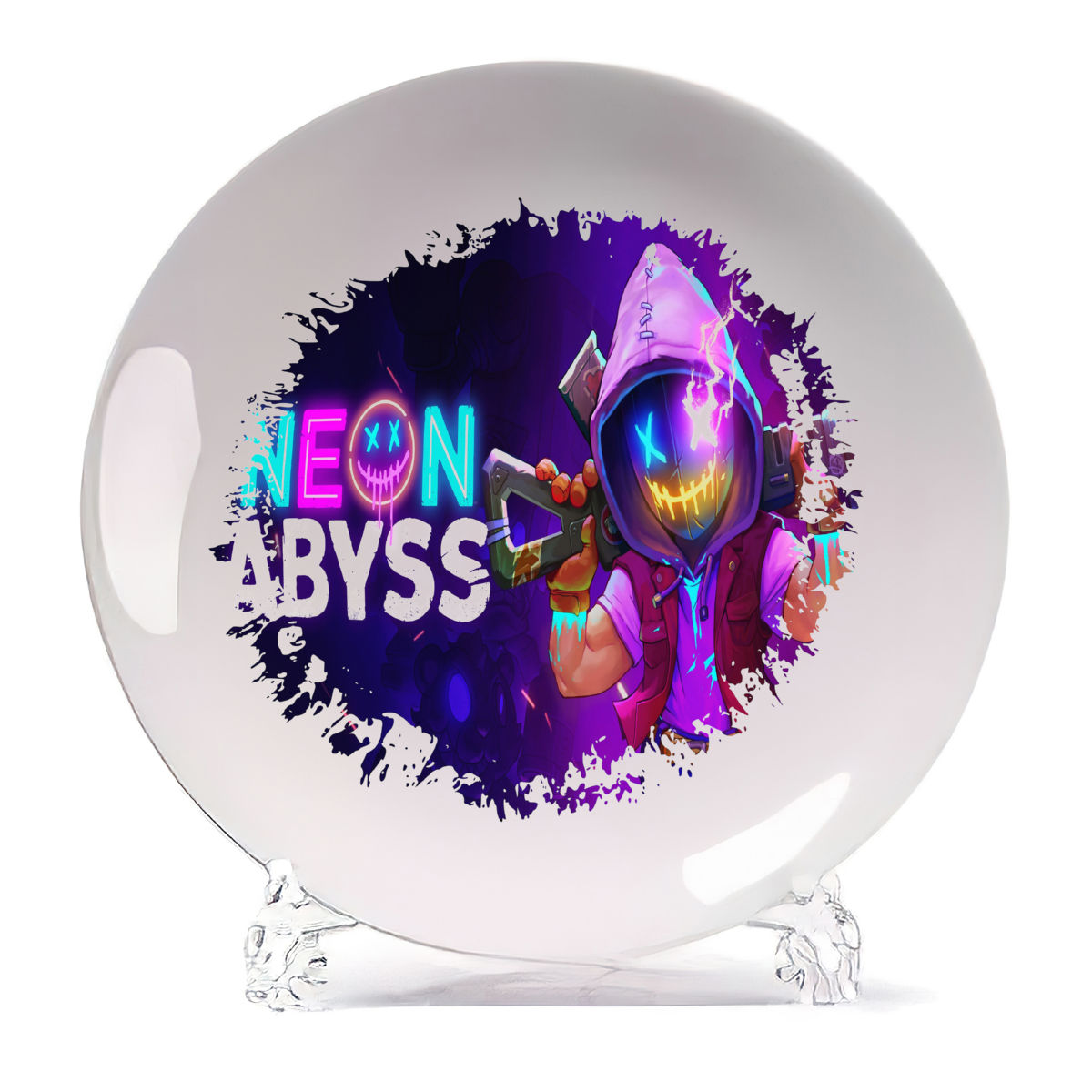 

Тарелка CoolPodarok Neon abyss Неон Абис