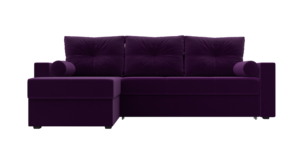 

Угловой диван-кровать 4Home Верона, 231x155x90см, дельфин, фиолетовый, микровельвет, Верона У