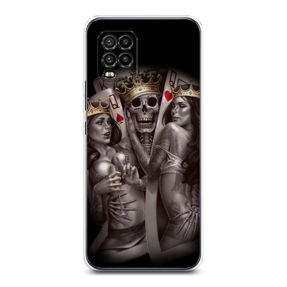 

Чехол на Xiaomi Mi 10 Lite "Карты король и королевы", Серый;желтый, 38550-6