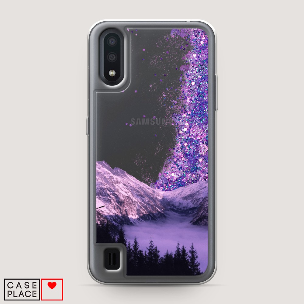 

Жидкий чехол с блестками "Горный туман" на Samsung Galaxy A01, 29592-1