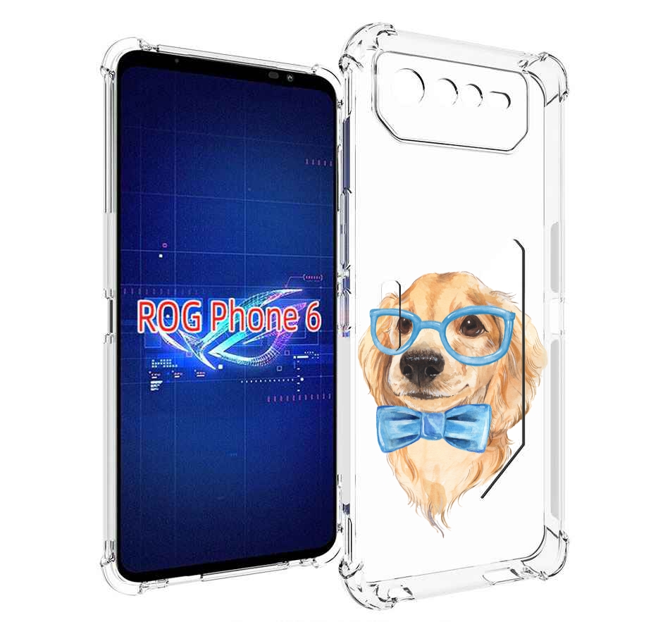 

Чехол MyPads Собака интеллигент для Asus ROG Phone 6, Прозрачный, Tocco