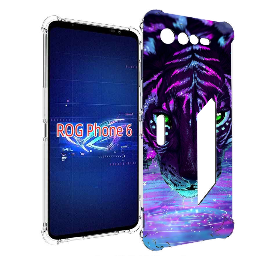 

Чехол MyPads Тигр-неон для Asus ROG Phone 6, Прозрачный, Tocco