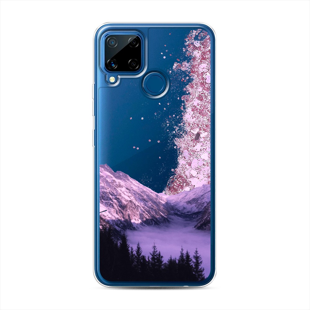 

Жидкий чехол с блестками "Горный туман" на Realme C15, 255094-1