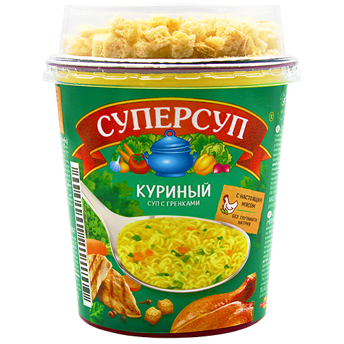 Суп Суперсуп Куриный с гренками, 40 г х 12 шт