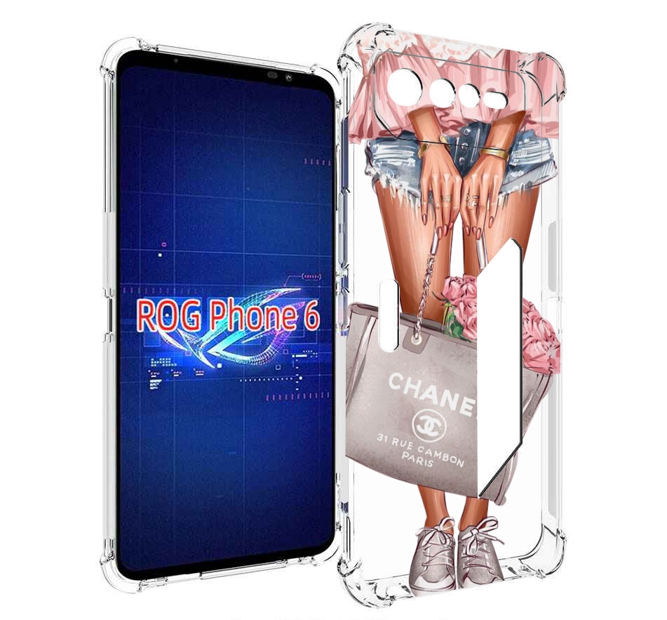 Чехол MyPads Сумка-с-цветами женский для Asus ROG Phone 6