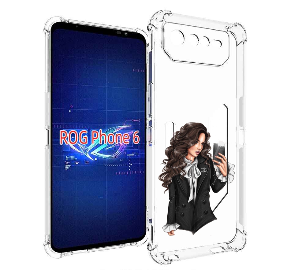 

Чехол MyPads Стильная-девушка для Asus ROG Phone 6, Прозрачный, Tocco