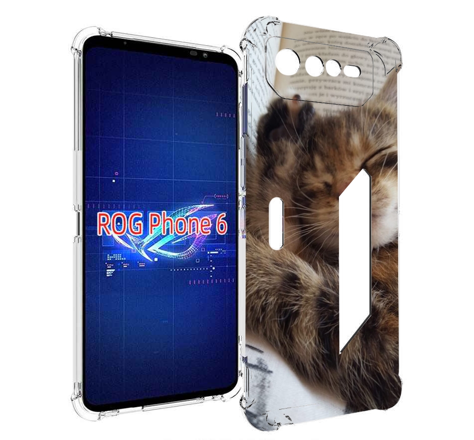 

Чехол MyPads Спящий-котенок для Asus ROG Phone 6, Прозрачный, Tocco
