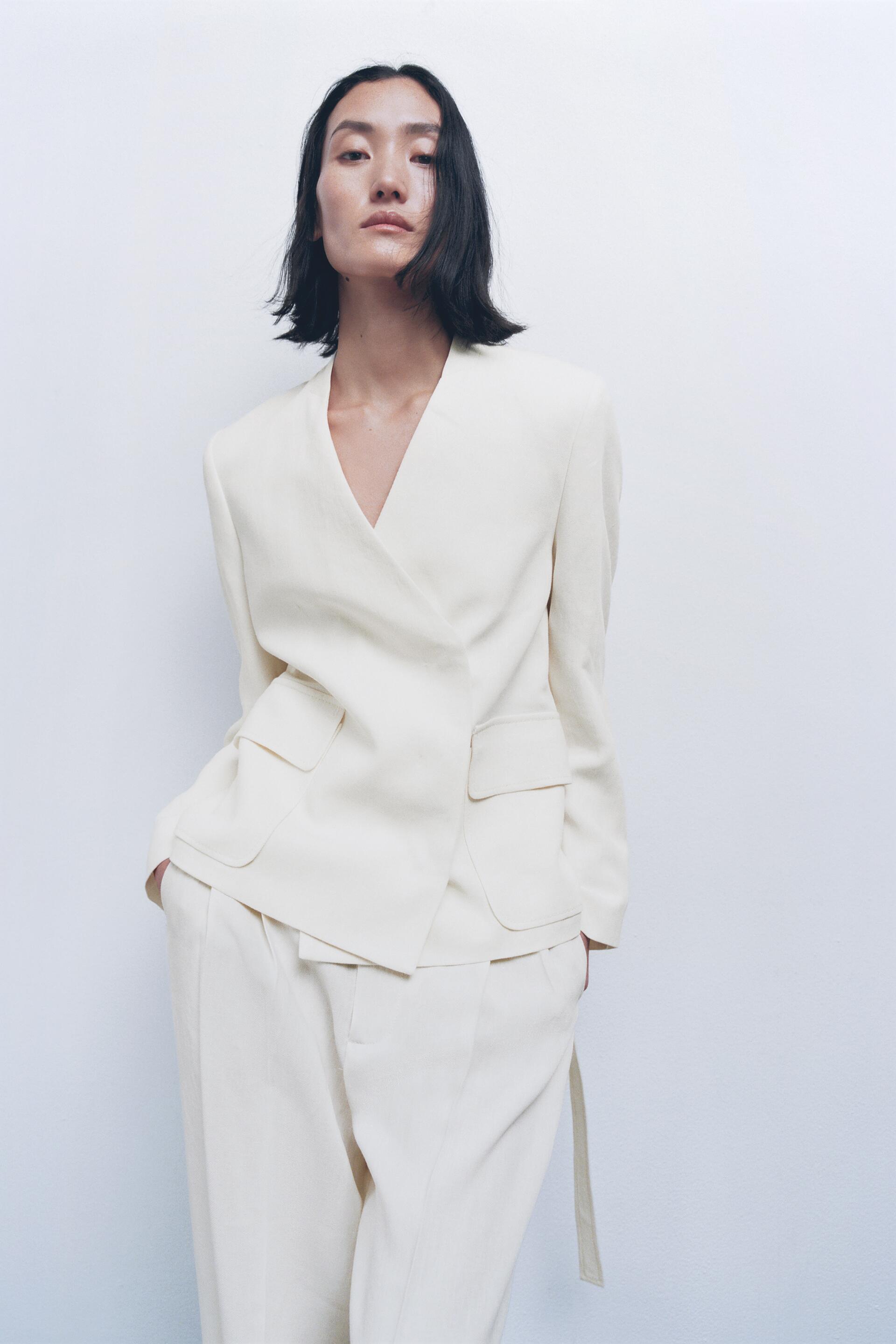 

Жакет женский ZARA 02494586 белый L (доставка из-за рубежа), 02494586