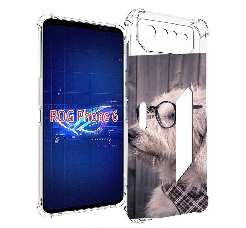

Чехол MyPads Собака-в-очках для Asus ROG Phone 6, Прозрачный, Tocco