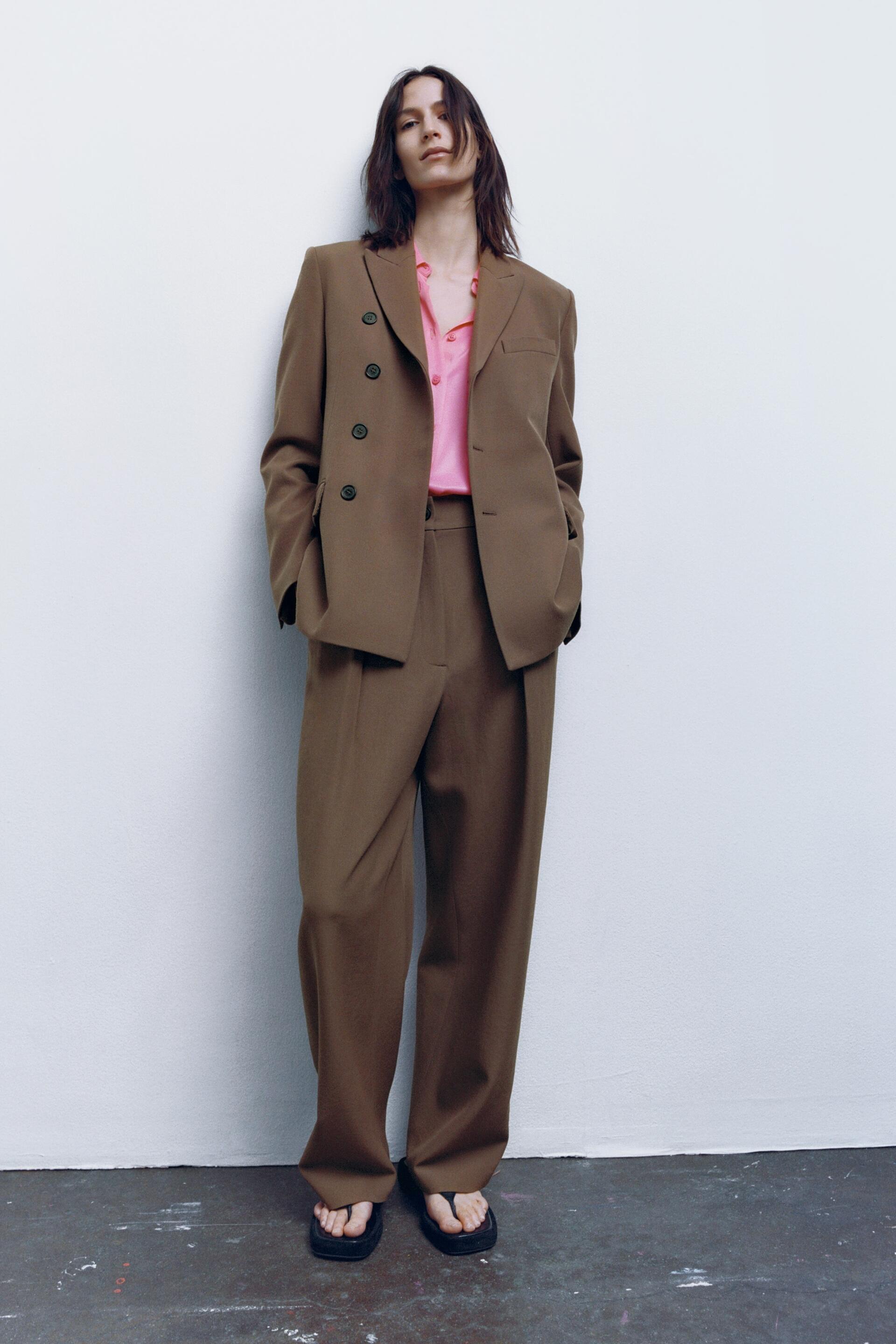 

Брюки женские ZARA 02492826 коричневые S (доставка из-за рубежа), 02492826