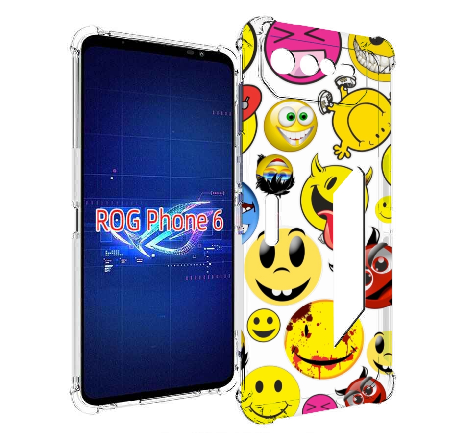 

Чехол MyPads Смайлики для Asus ROG Phone 6, Прозрачный, Tocco