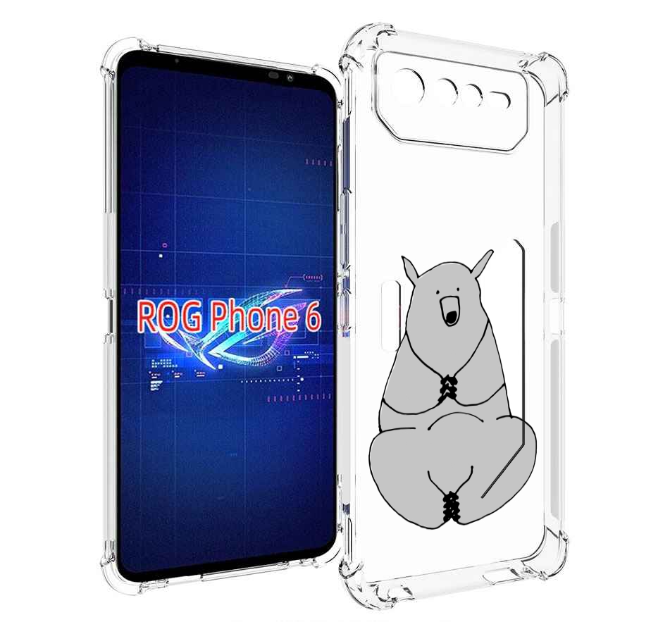 

Чехол MyPads Серый медведь для Asus ROG Phone 6, Прозрачный, Tocco