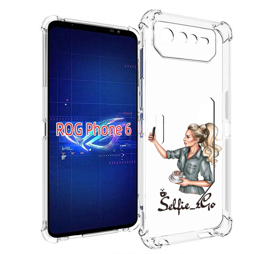 

Чехол MyPads Селфи-девушка женский для Asus ROG Phone 6, Прозрачный, Tocco