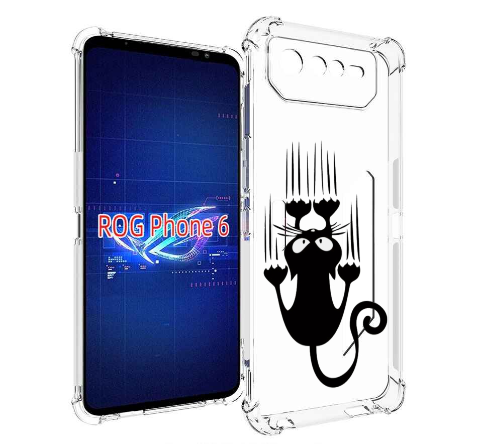 

Чехол MyPads Свисающий-кот для Asus ROG Phone 6, Прозрачный, Tocco