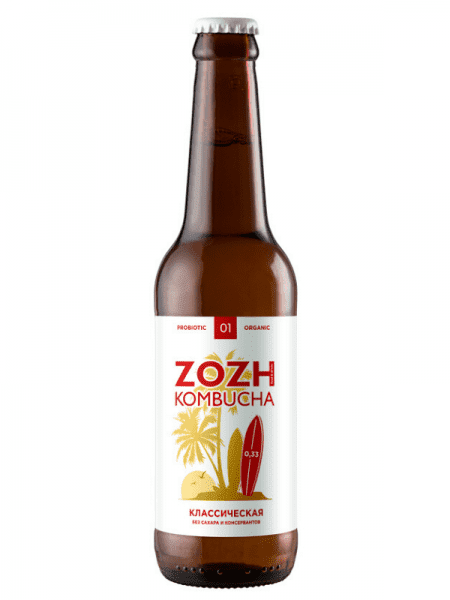 

Комбуча ZOZH kombucha без сахара - Классический вкус, 0,33л., Комбуча без сахара