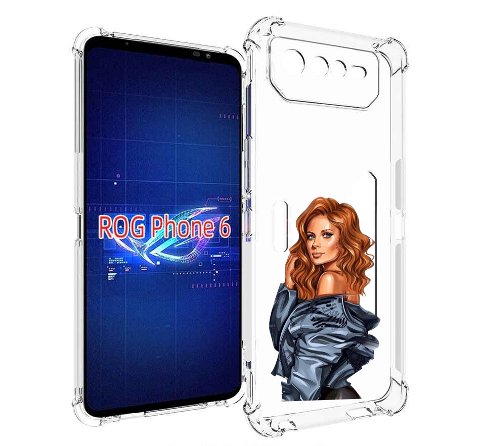 

Чехол MyPads Рыжая-девушка женский для Asus ROG Phone 6, Прозрачный, Tocco