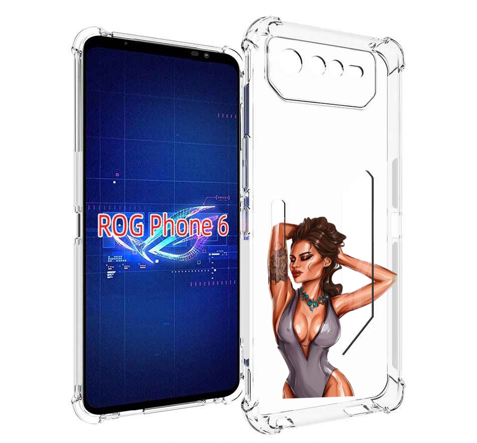 

Чехол MyPads Роскошная-девушка женский для Asus ROG Phone 6, Прозрачный, Tocco