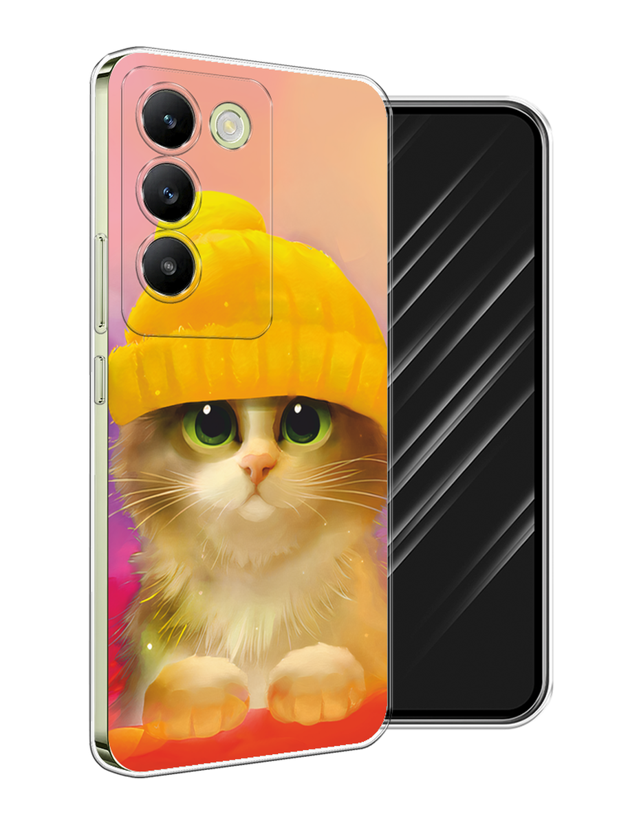 

Чехол Awog на Vivo V30 lite 4G/Y100 4G/T3 5G/V30 SE 5G "Котенок в желтой шапке", Желтый, 2611150-1