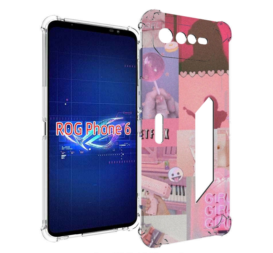 

Чехол MyPads Розовый-вайб для Asus ROG Phone 6, Прозрачный, Tocco