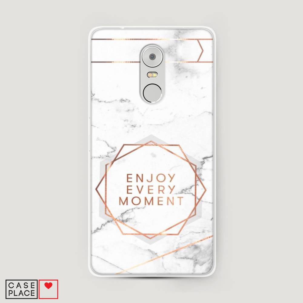 

Чехол Awog на Lenovo K6 Note / Леново K6 Note "Enjoy every moment мрамор", Белый;розовый;серый, 112250-7