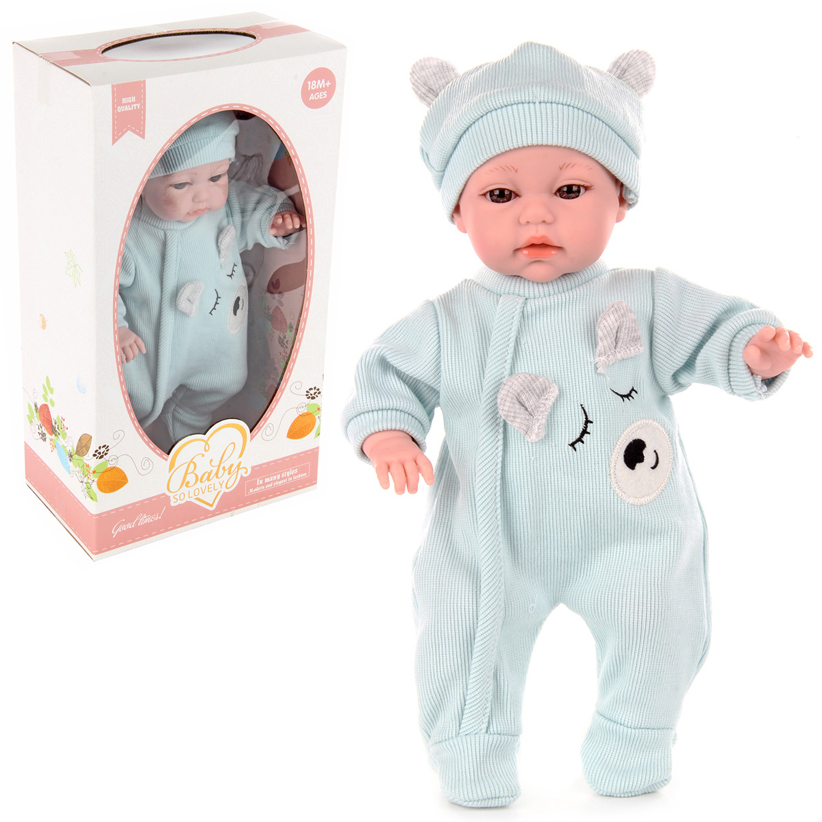 

Пупс Junfa toys Baby So Lovely в костюмчике и шапочке, 35 см