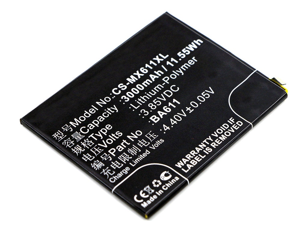 

Аккумулятор CameronSino для Meizu M5 / Meilan M5 CS-MX611XL BA611 3.85V 3000mAh 11.55Wh 06, Meizu M5 / Meilan M5