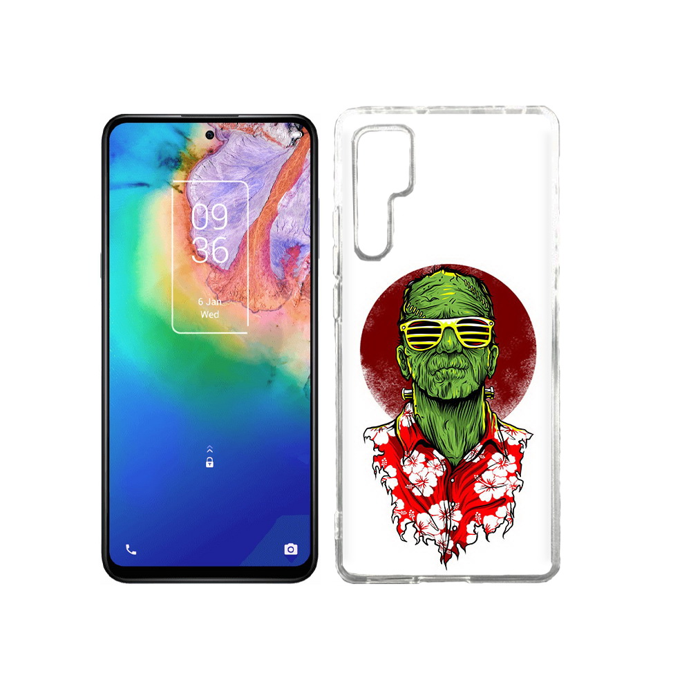

Чехол MyPads Tocco для TCL 20 Pro крутой зеленый мужчина в очках, Прозрачный, Tocco