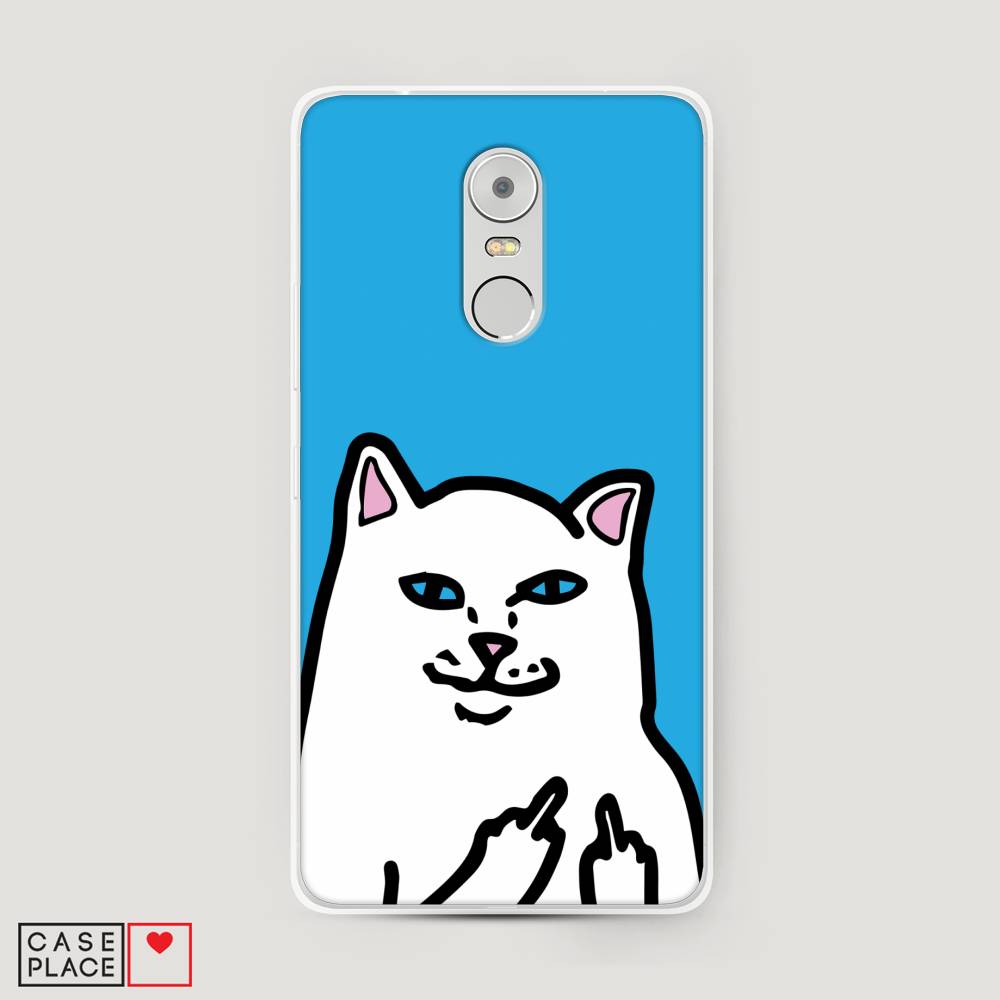 

Чехол Awog на Lenovo K6 Note / Леново K6 Note "Кот жесть", Белый;голубой;черный, 112250-9