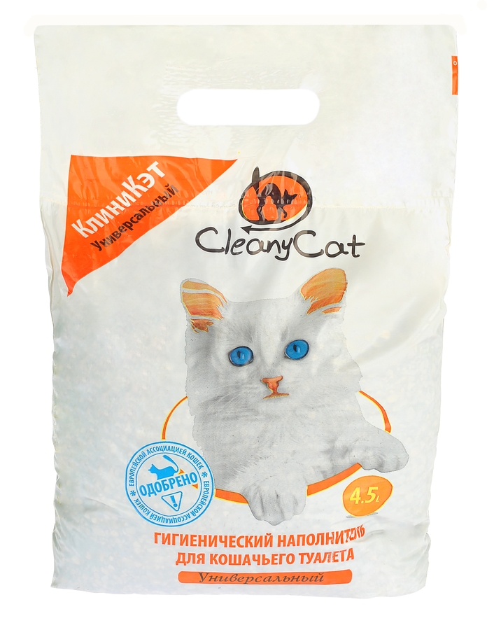 Впитывающий наполнитель для кошек CleanyCat универсальный минеральный, 4.5 л