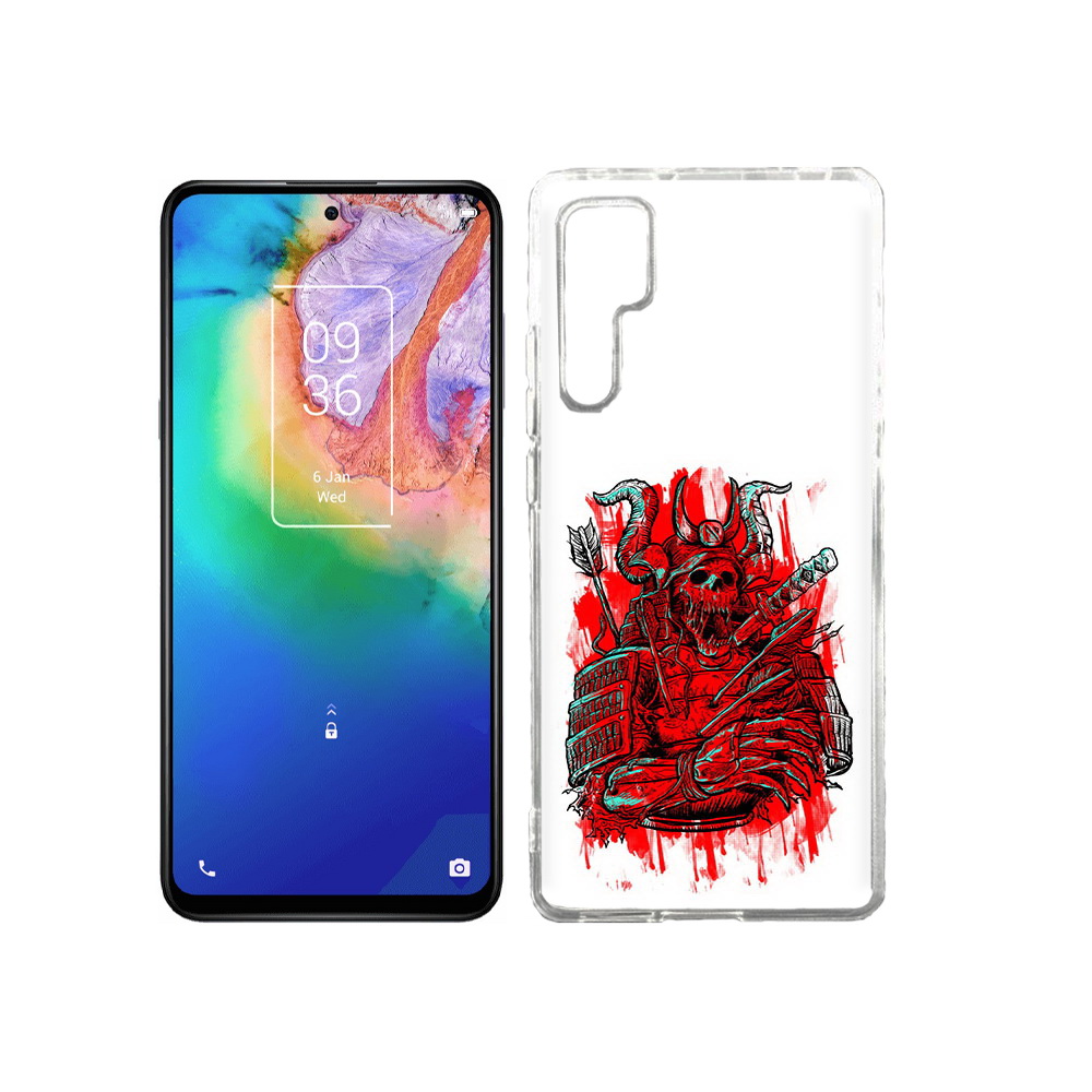 

Чехол MyPads Tocco для TCL 20 Pro красный скелет воин, Прозрачный, Tocco