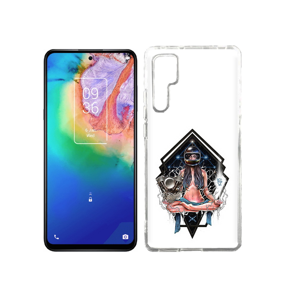 

Чехол MyPads Tocco для TCL 20 Pro красивая девушка в шлеме, Прозрачный, Tocco