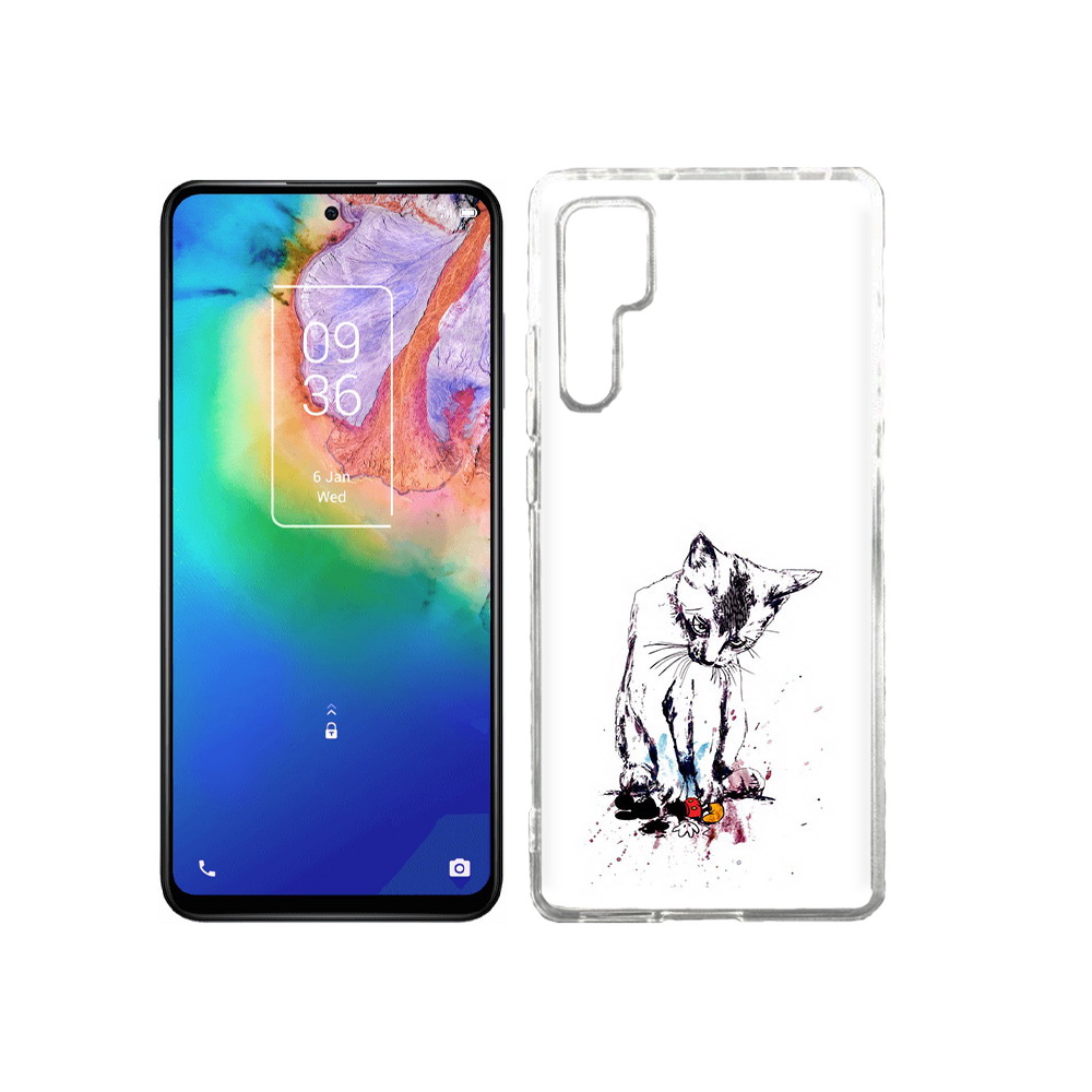 

Чехол MyPads Tocco для TCL 20 Pro кот и микки, Прозрачный, Tocco