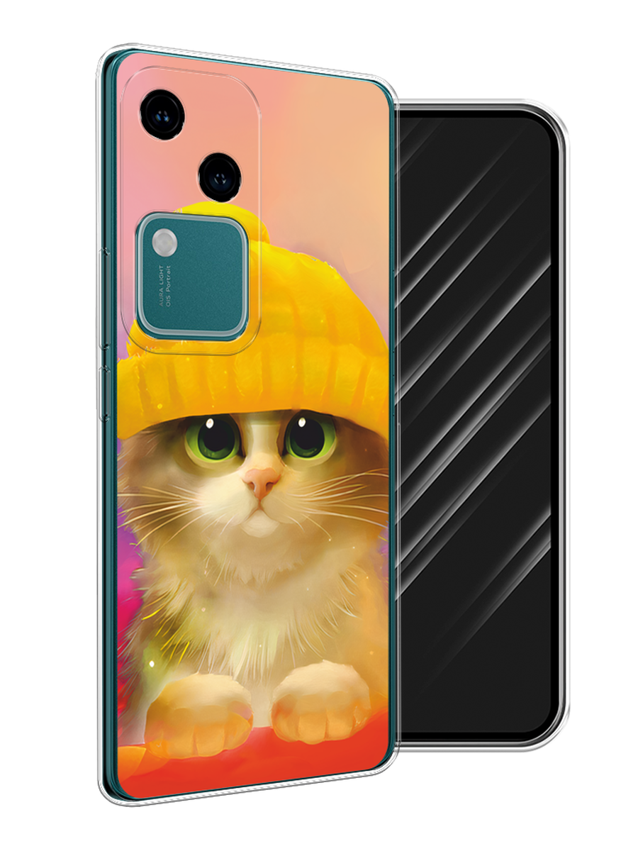

Чехол Awog на Vivo V30/S18 "Котенок в желтой шапке", Желтый, 2610250-1