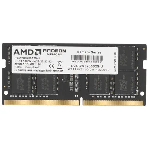 

Оперативная память AMD (R9432G3206S2S-U), DDR4 1x32Gb, 3200MHz