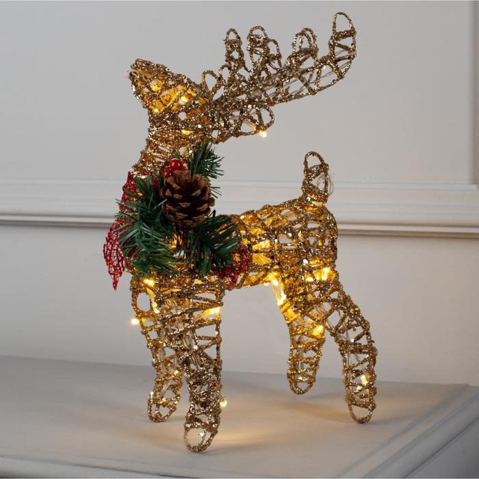 

Световая фигура Luazon lighting Олень золотой Fnb-023 белый теплый, Олень золотой