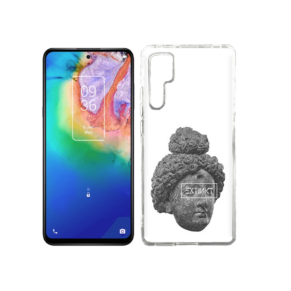 

Чехол MyPads Tocco для TCL 20 Pro каменное лицо девушки, Прозрачный, Tocco