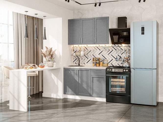 

Кухонный гарнитур Vivat Сканди-05 Grey Softwood без столешницы