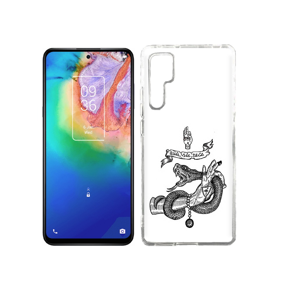 

Чехол MyPads Tocco для TCL 20 Pro змея на руке рисунок, Прозрачный, Tocco