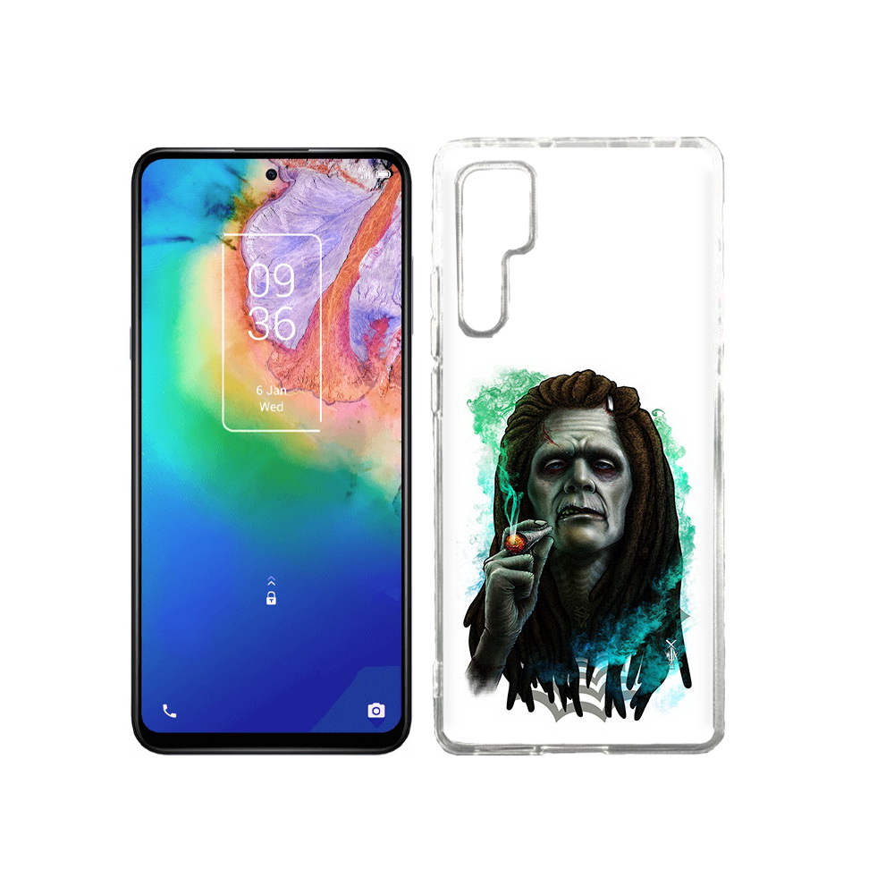 

Чехол MyPads Tocco для TCL 20 Pro зеленый мужчина с сигаретой, Прозрачный, Tocco
