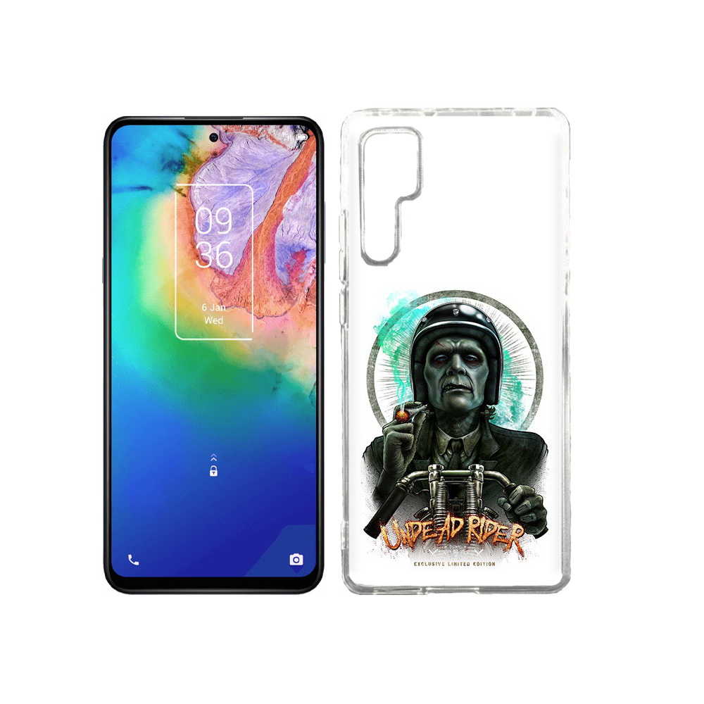 

Чехол MyPads Tocco для TCL 20 Pro зеленый мужчина с сигаретой на мотоцикле, Прозрачный, Tocco