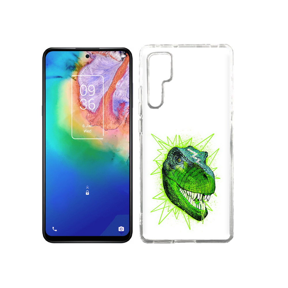 

Чехол MyPads Tocco для TCL 20 Pro зеленый динозавр, Прозрачный, Tocco