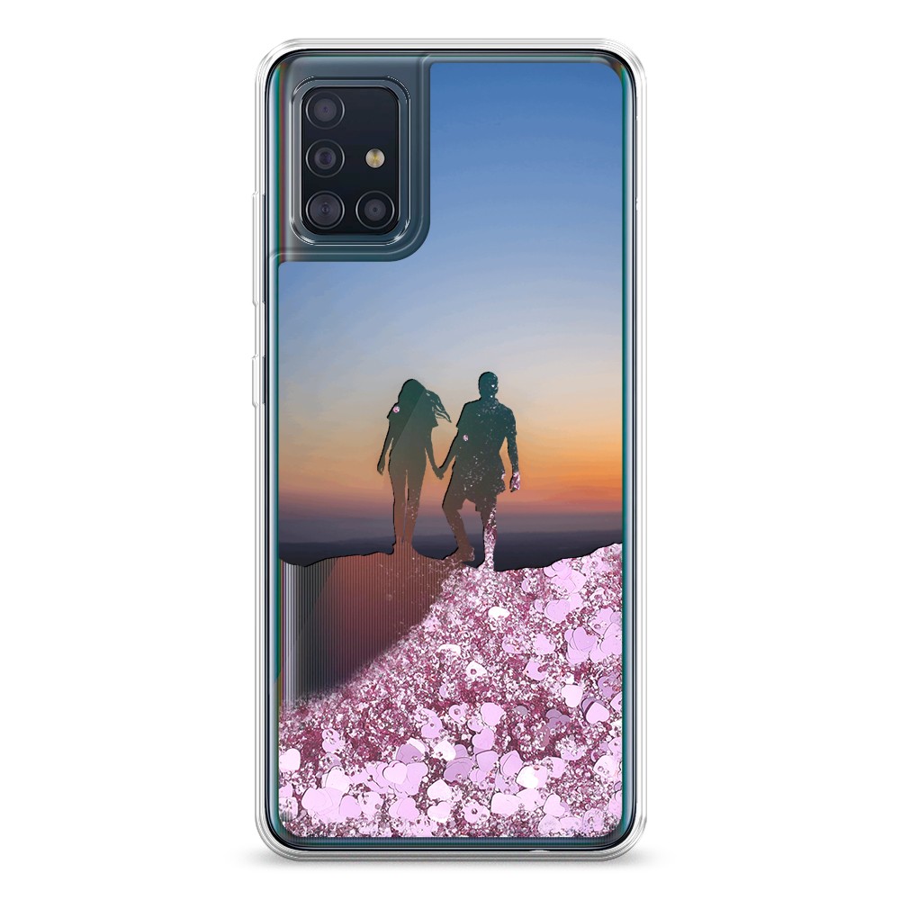 

Жидкий чехол с блестками "Пара на краю света" на Samsung Galaxy A51, 28994-1