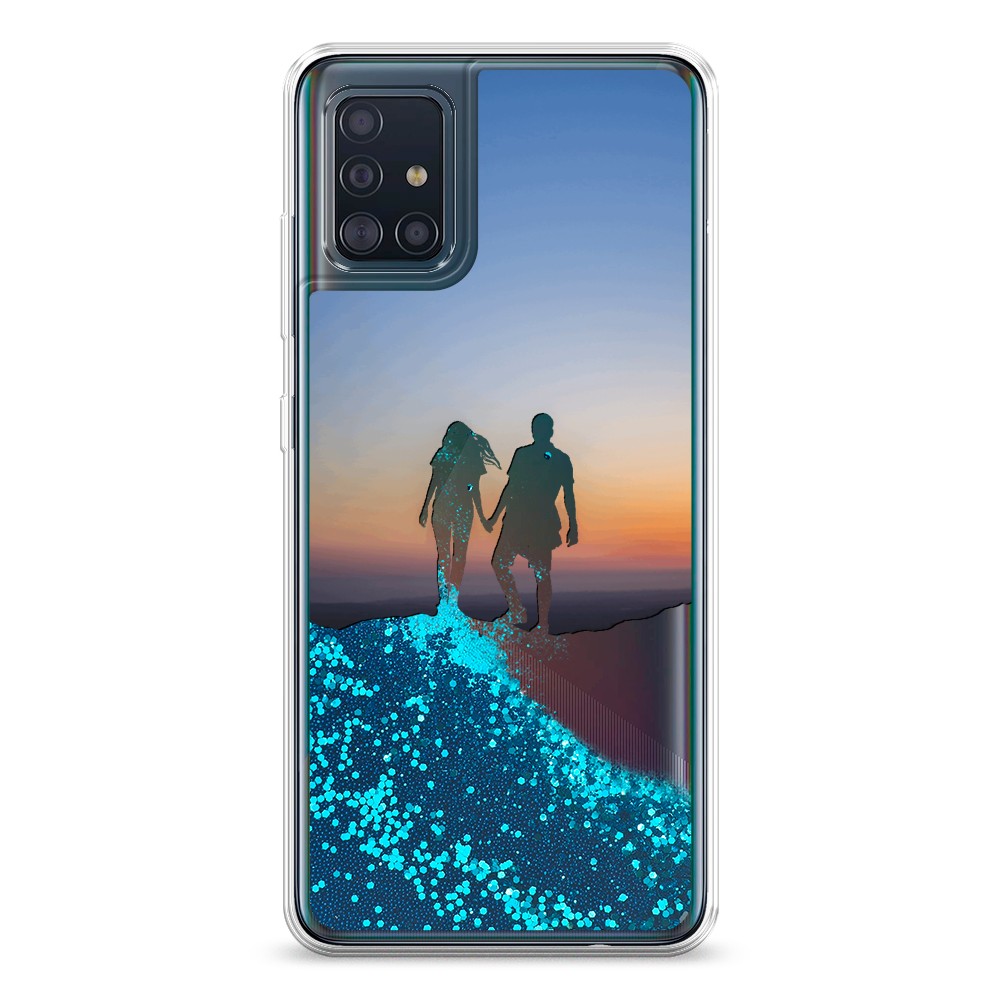 

Жидкий чехол с блестками "Пара на краю света" на Samsung Galaxy A51