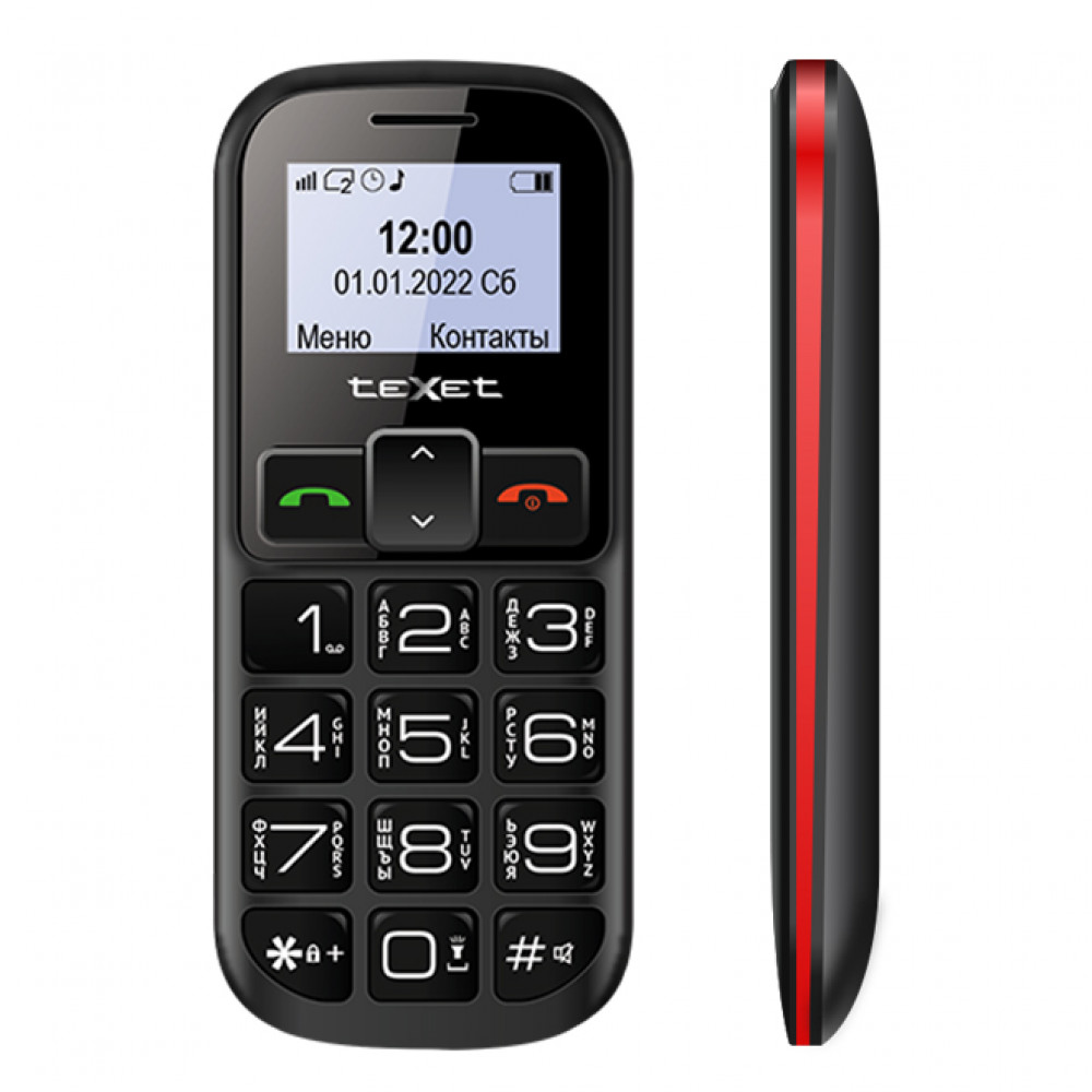 

Мобильный телефон teXet TM-B322 цвет черный-красный
