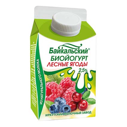 фото Питьевой биойогурт янта байкальский лесные ягоды 2,5% бзмж 500 г янтарное